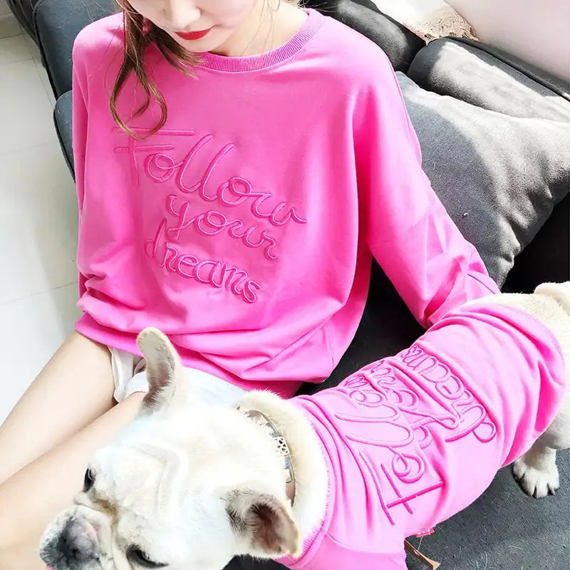 Matching Pet and Owner Parent-Child Outfits