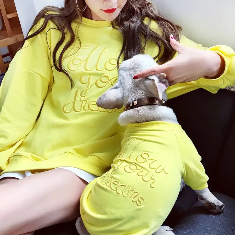 Matching Pet and Owner Parent-Child Outfits